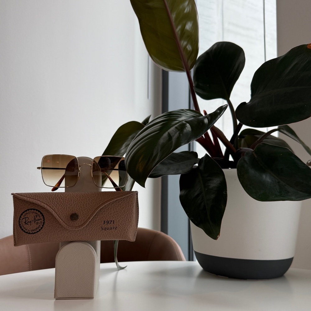 Ray-Ban Square Sunglasses - Brown Gradient Lenses with Gold Frame